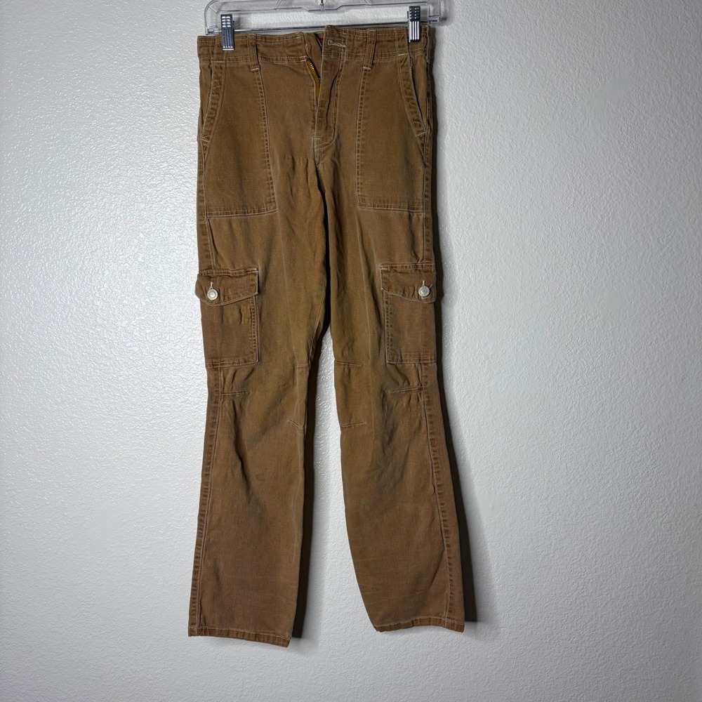 Dickies Womens Cargo Pants Brown Tan Utility Workwear Straight Leg Size 1/25